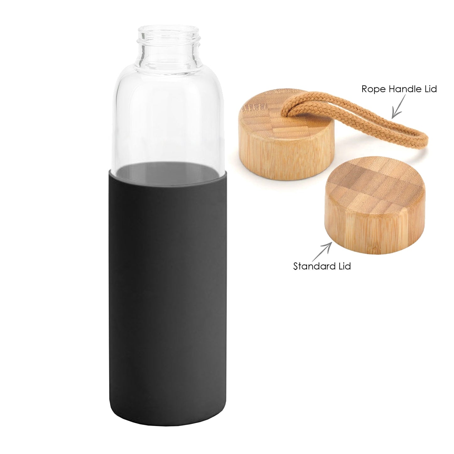 Honya Glass Drink Bottle with Sleeve