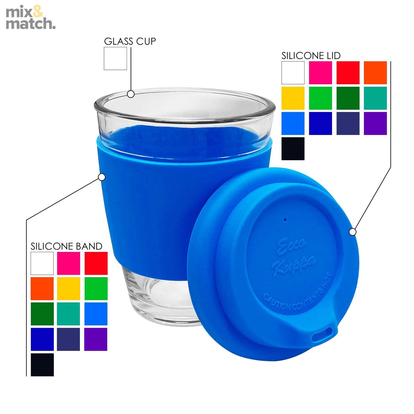 Carlo Glass Coffee Cup - Silicone