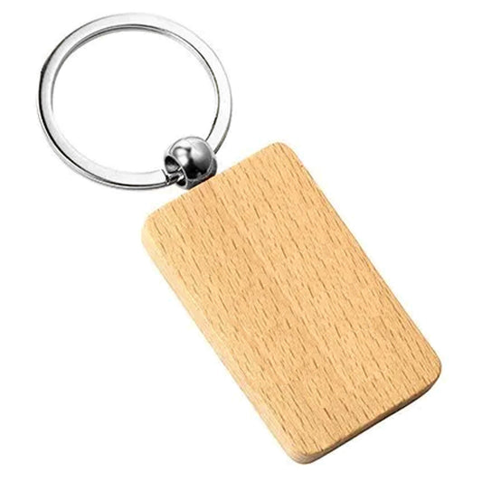 Wood Euro Key Ring