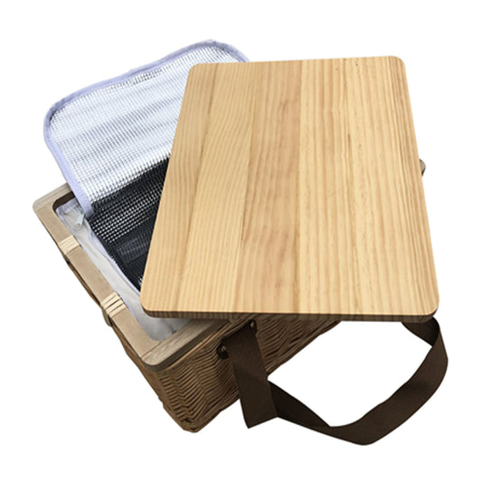 Gold Coast Wicker Picnic Cooler Basket Square