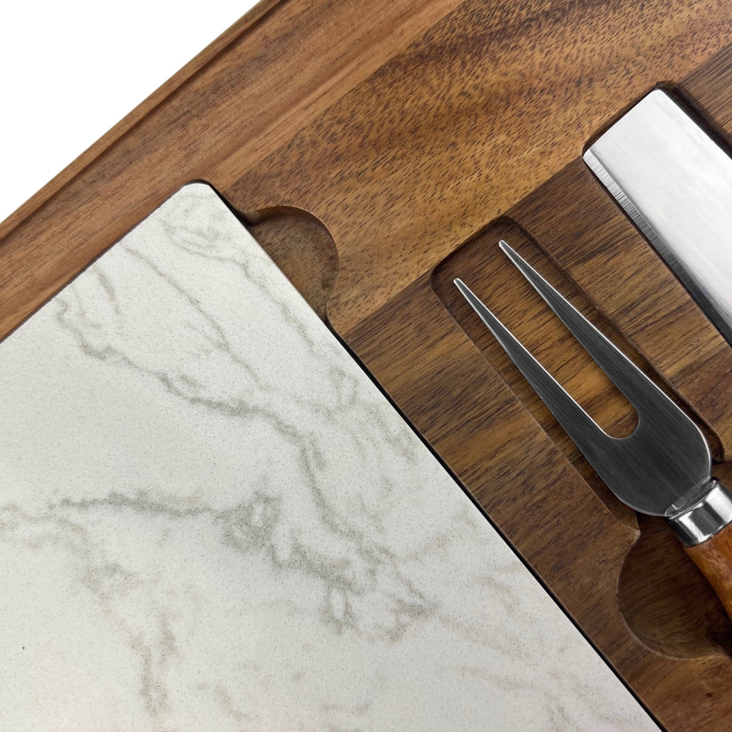 Fuzo Marble Cheeseboard and Knife Set