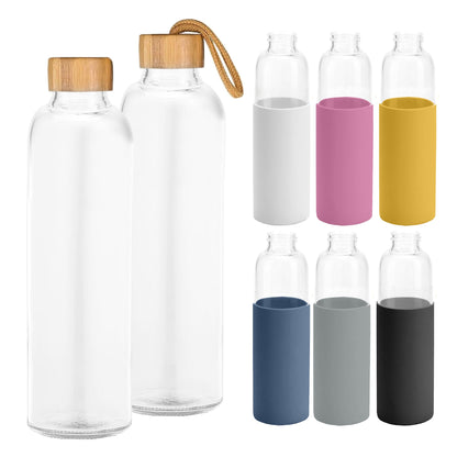 Honya Glass Drink Bottle with Sleeve