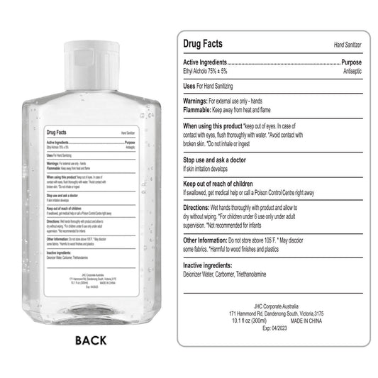 300ml Hand Sanitiser Gel 75% Alcohol