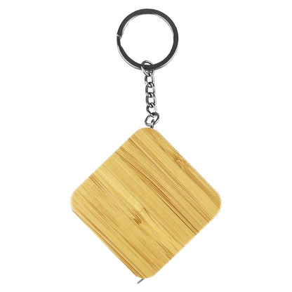 Bamboo Tape Measure Key Ring
