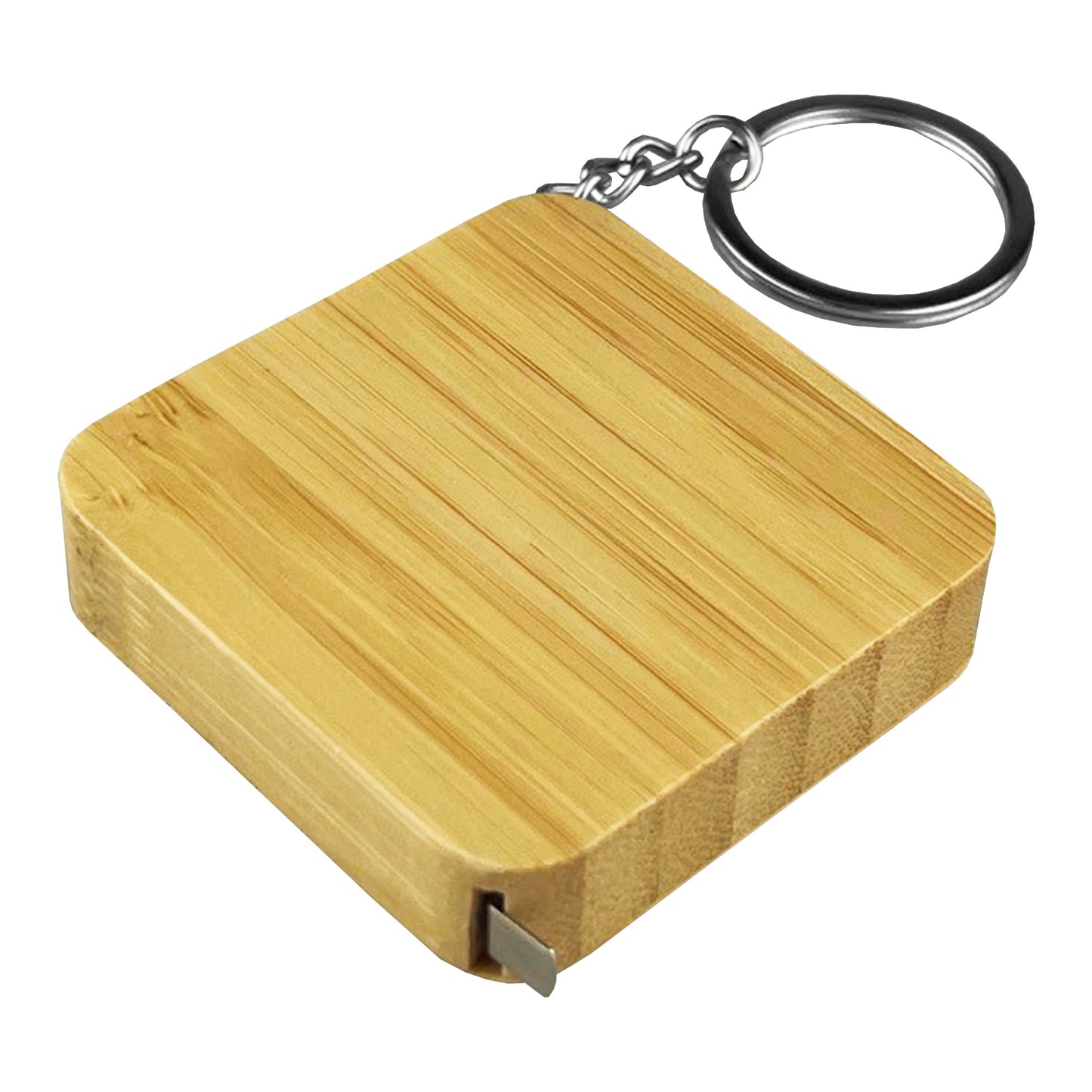 Bamboo Tape Measure Key Ring