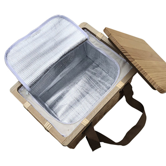 Gold Coast Wicker Picnic Cooler Basket Square